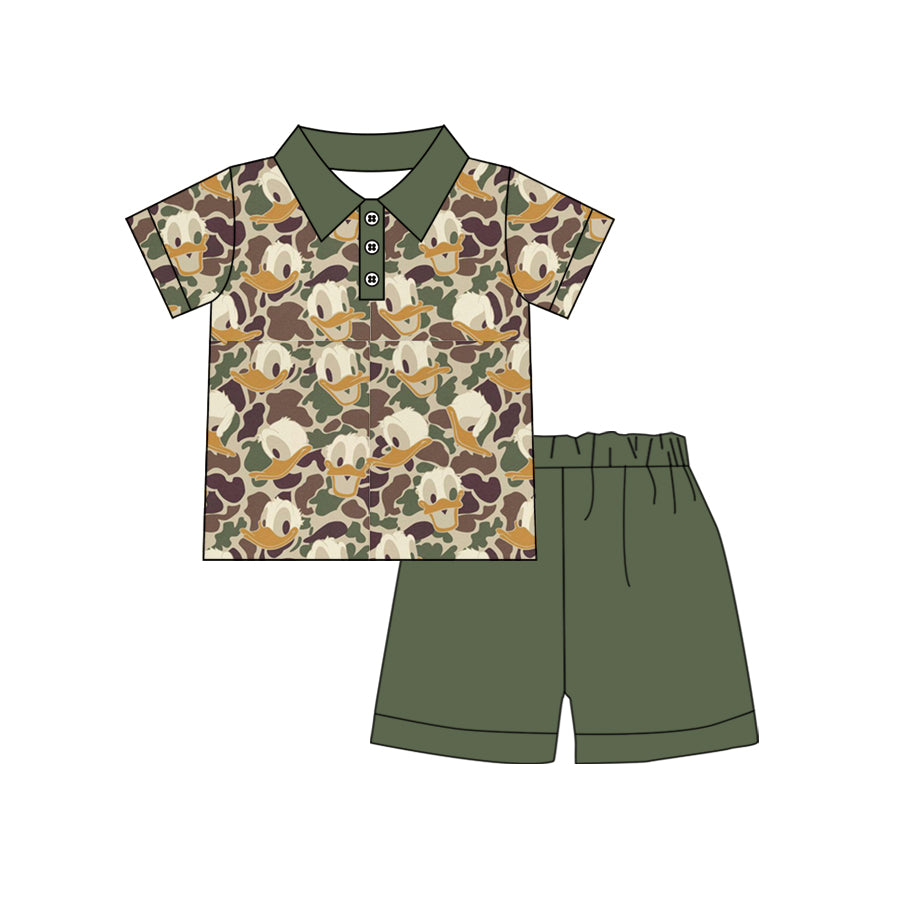 Short sleeves camo duck kids boys polo set