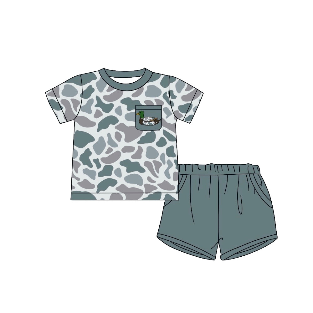 Duck pocket grey camo top shorts boys clothes