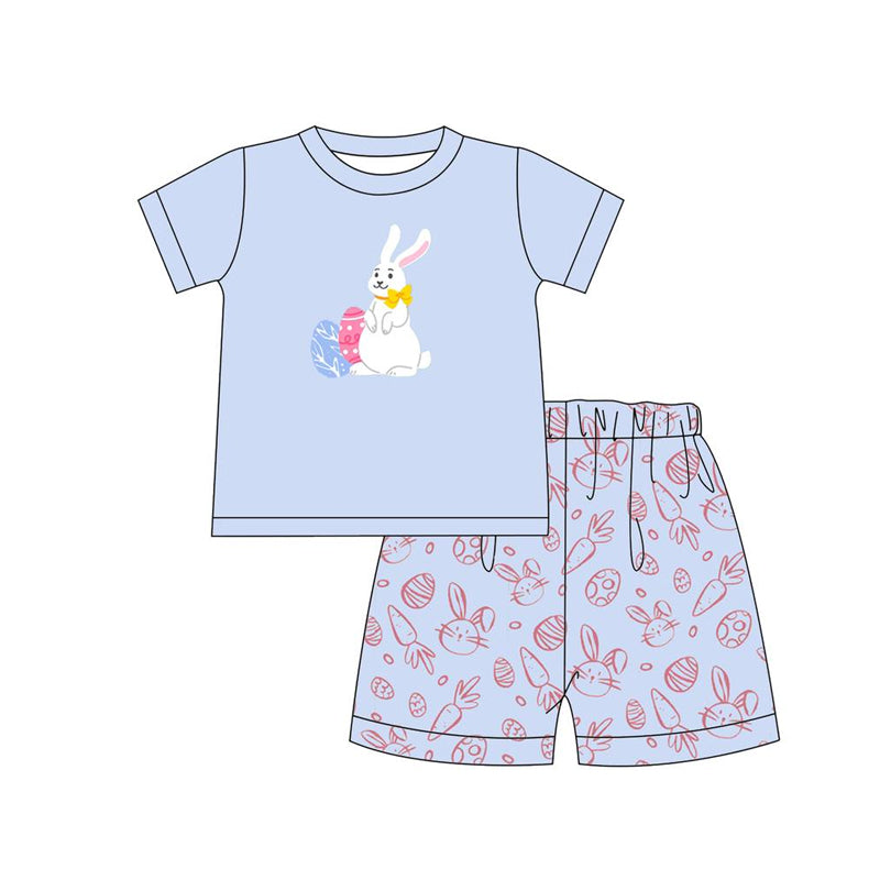 Bunny eggs top shorts kids boys Easter outfits