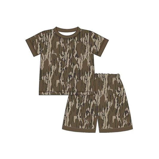 Short sleeves bottomland camo kids boys summer pajamas