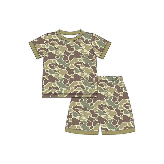 Short sleeves camo kids boys summer pajamas