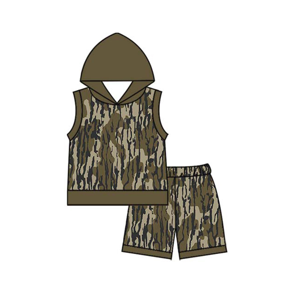 Sleeveless bottomland hoodie shorts kids boys clothing