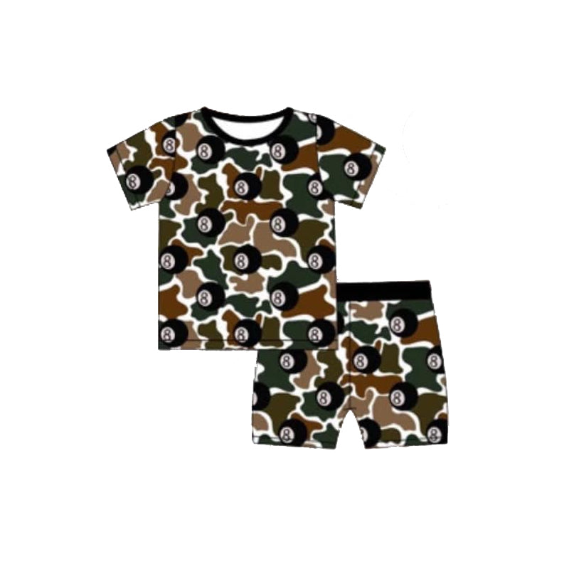Short sleeves camo ball kids boys clothing set