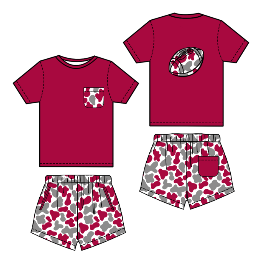 leopard football print kids boys summer clothes