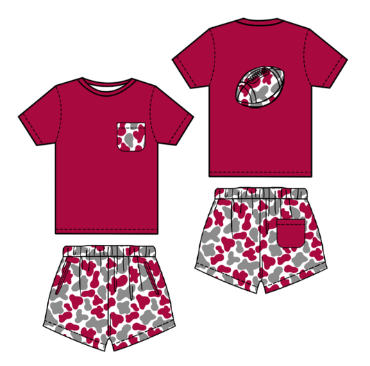 leopard football print kids boys summer clothes