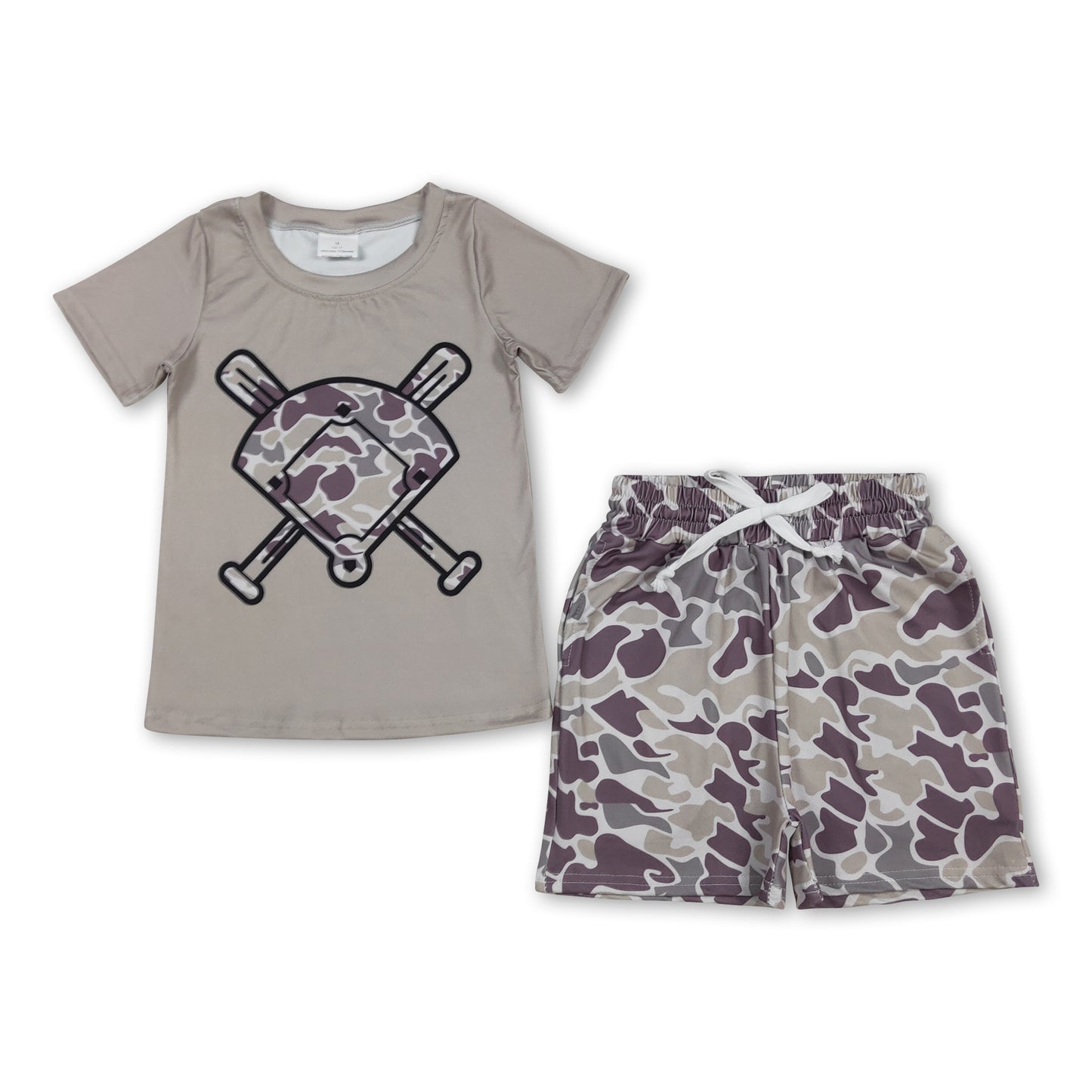 Short sleeves camo golf top shorts kids boys outfits