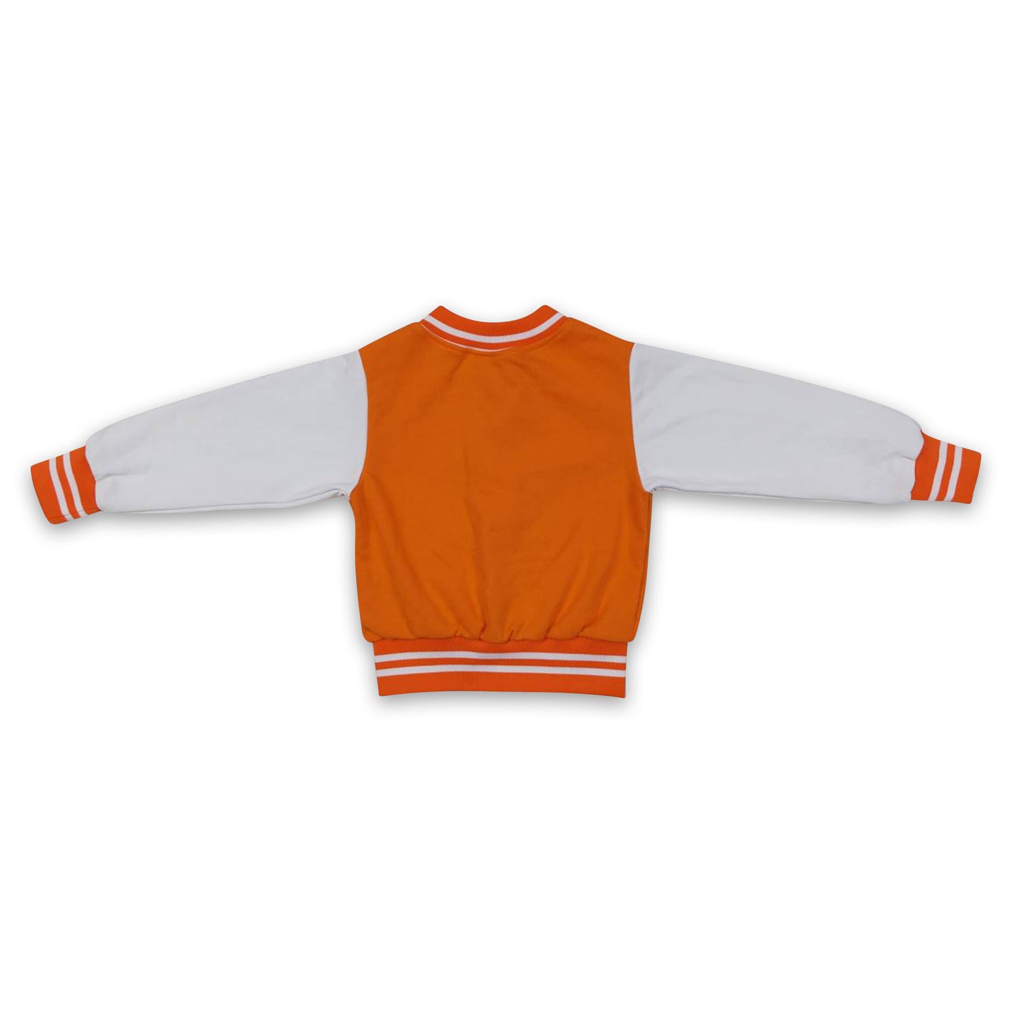 Orange white pocket kids baseball jacket