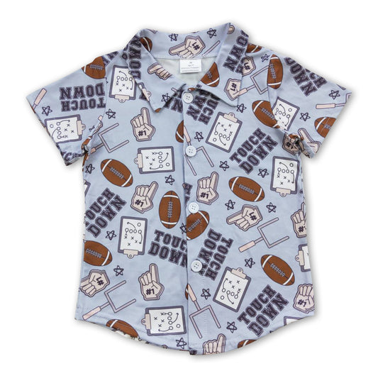 Touch down football kids boy button up shirt