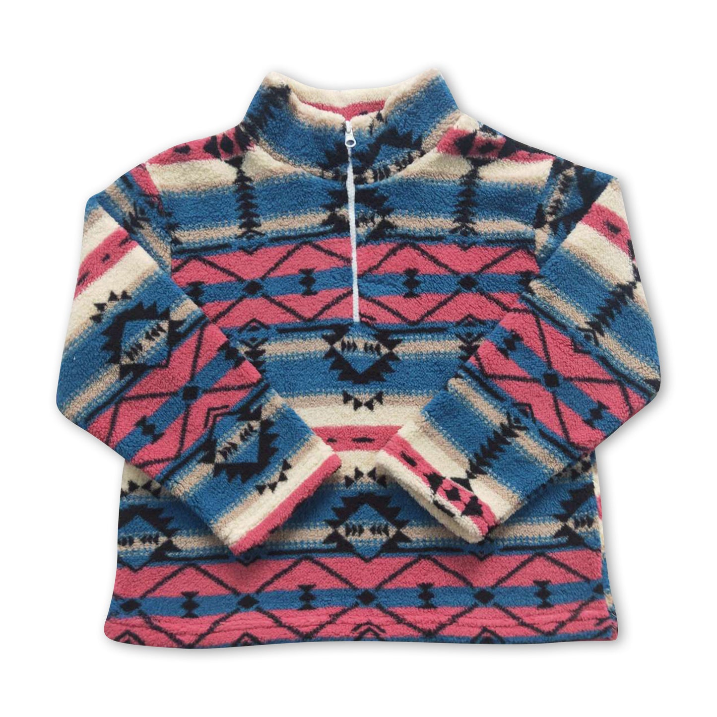 Pink blue aztec winter clothes kids girls pullover