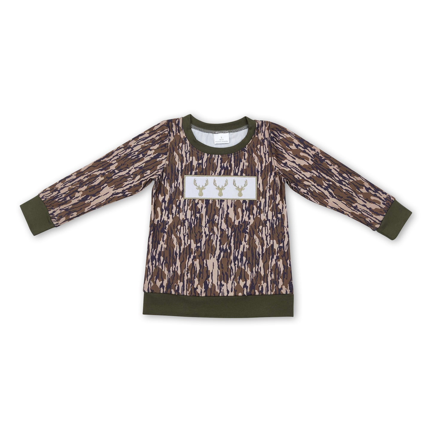 Deer camo long sleeves kids boy hunting shirt