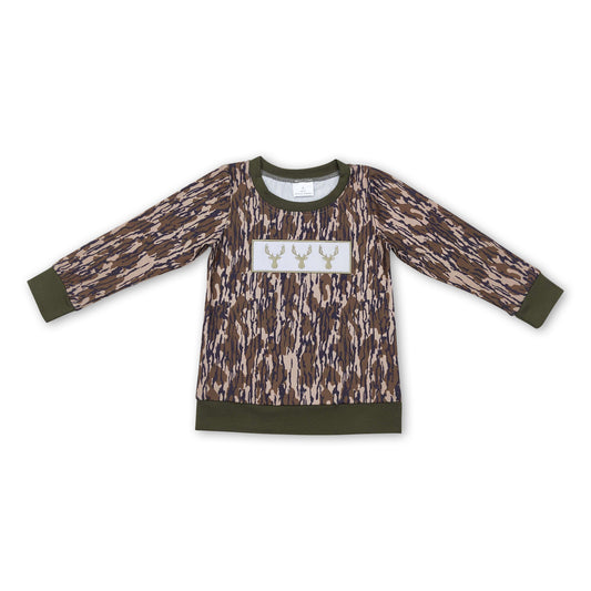 Deer camo long sleeves kids boy hunting shirt