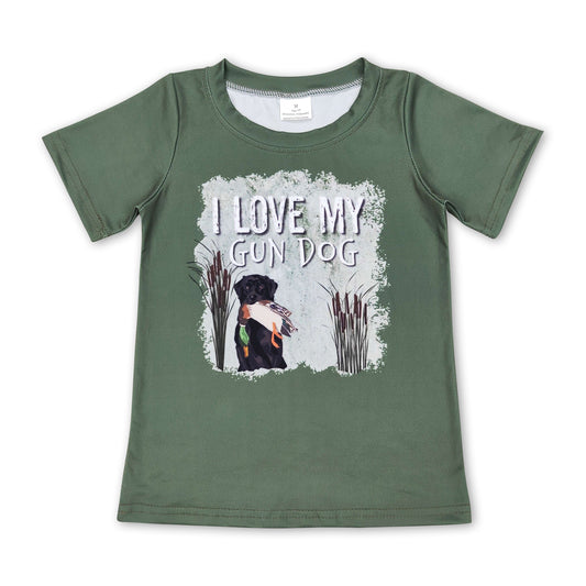 I love my gun dog olive short sleeves boy hunting top