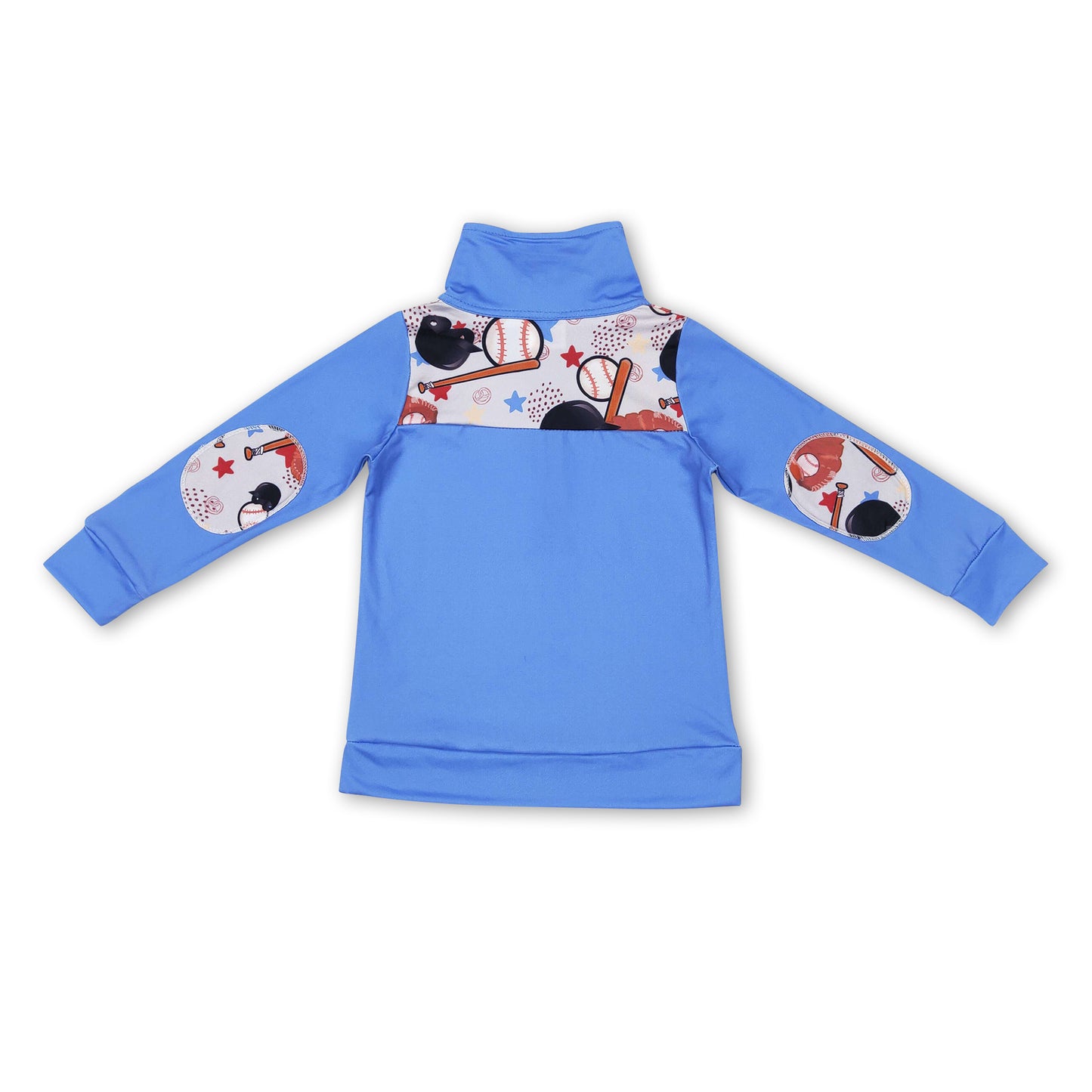 Baseball stars long sleeves kids boy zipper pullover