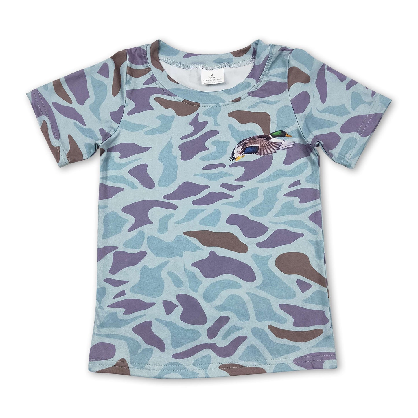 Short sleeves camo duck kids boys T-shirt