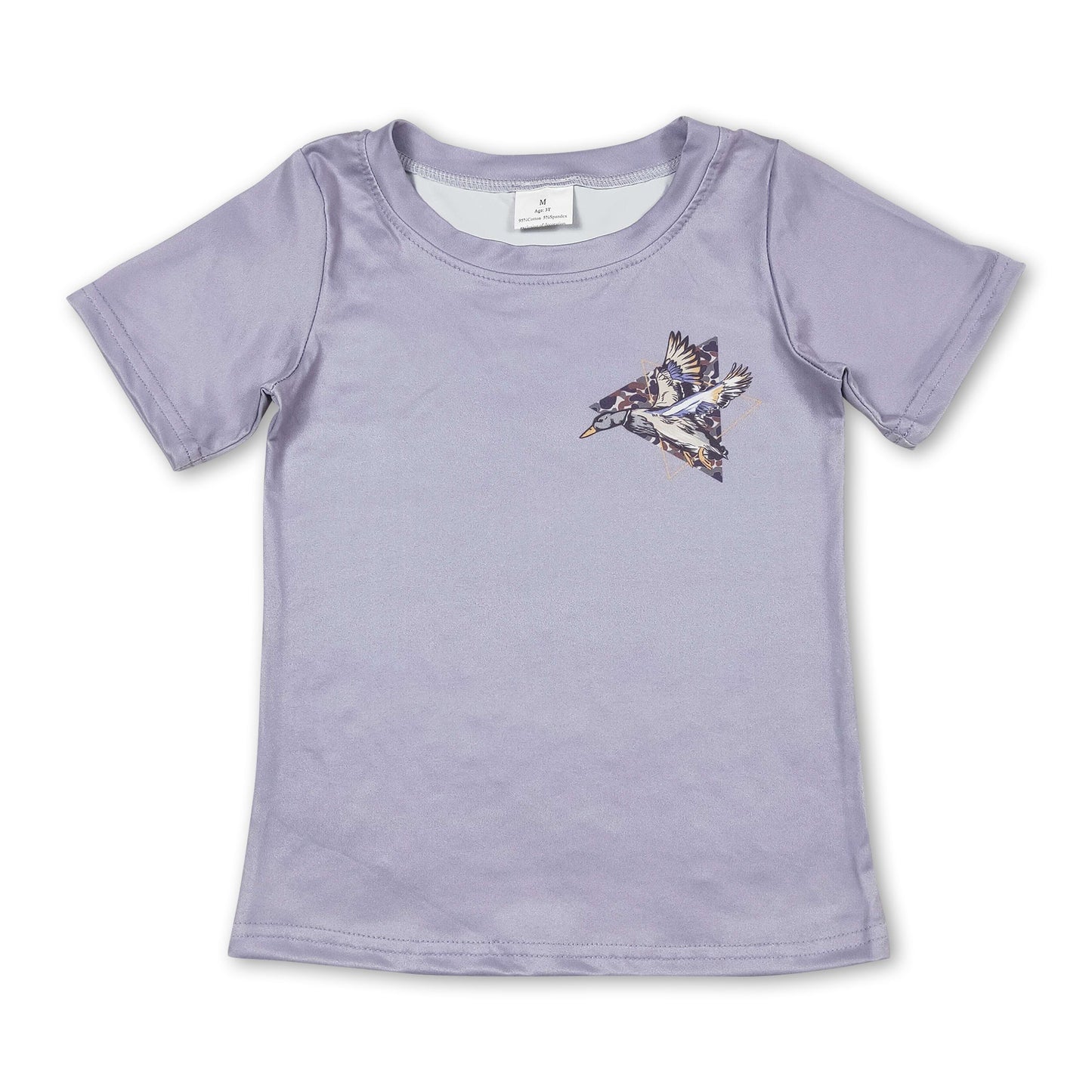 Grey short sleeves duck camo boys T-shirt