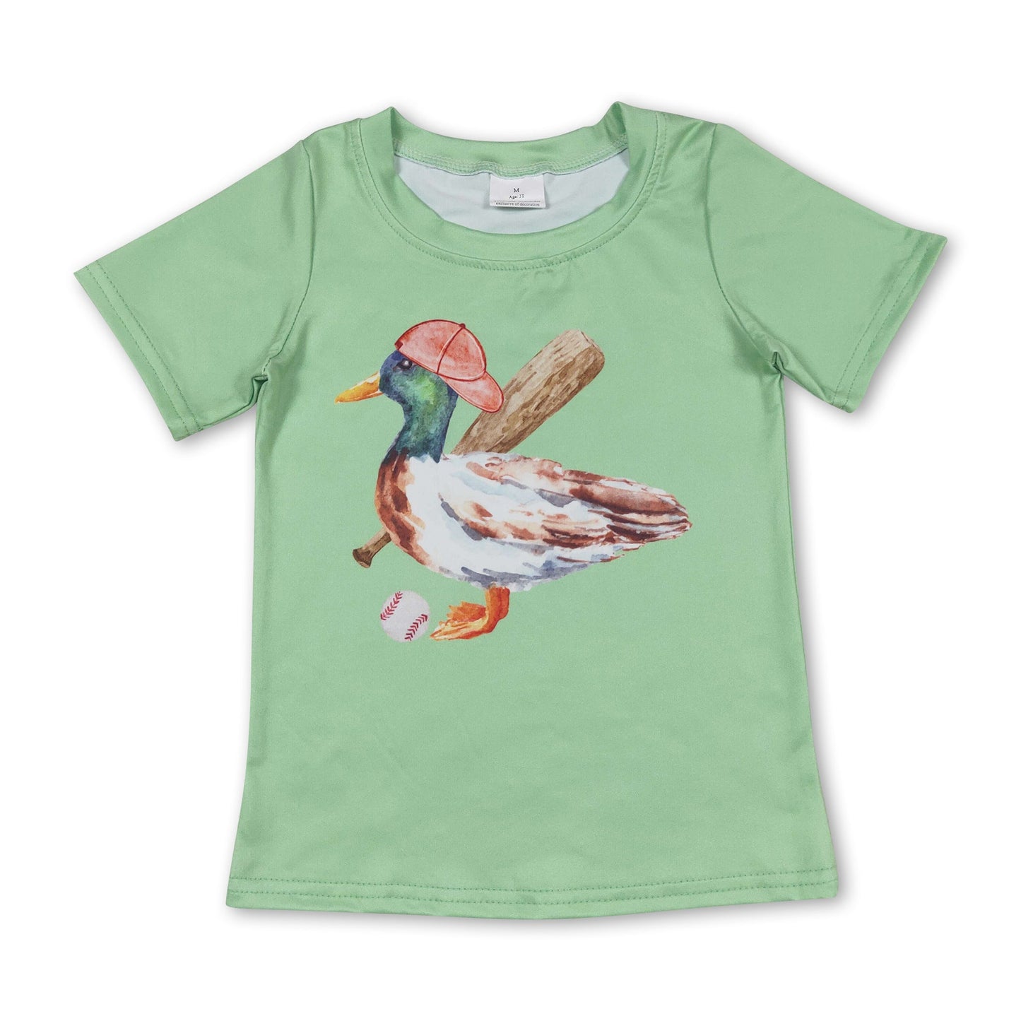 Short sleeves duck baseball boys shirt