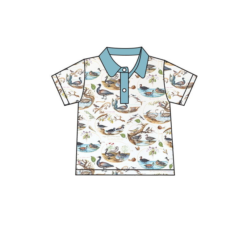 Short sleeves duck kids boys polo shirt