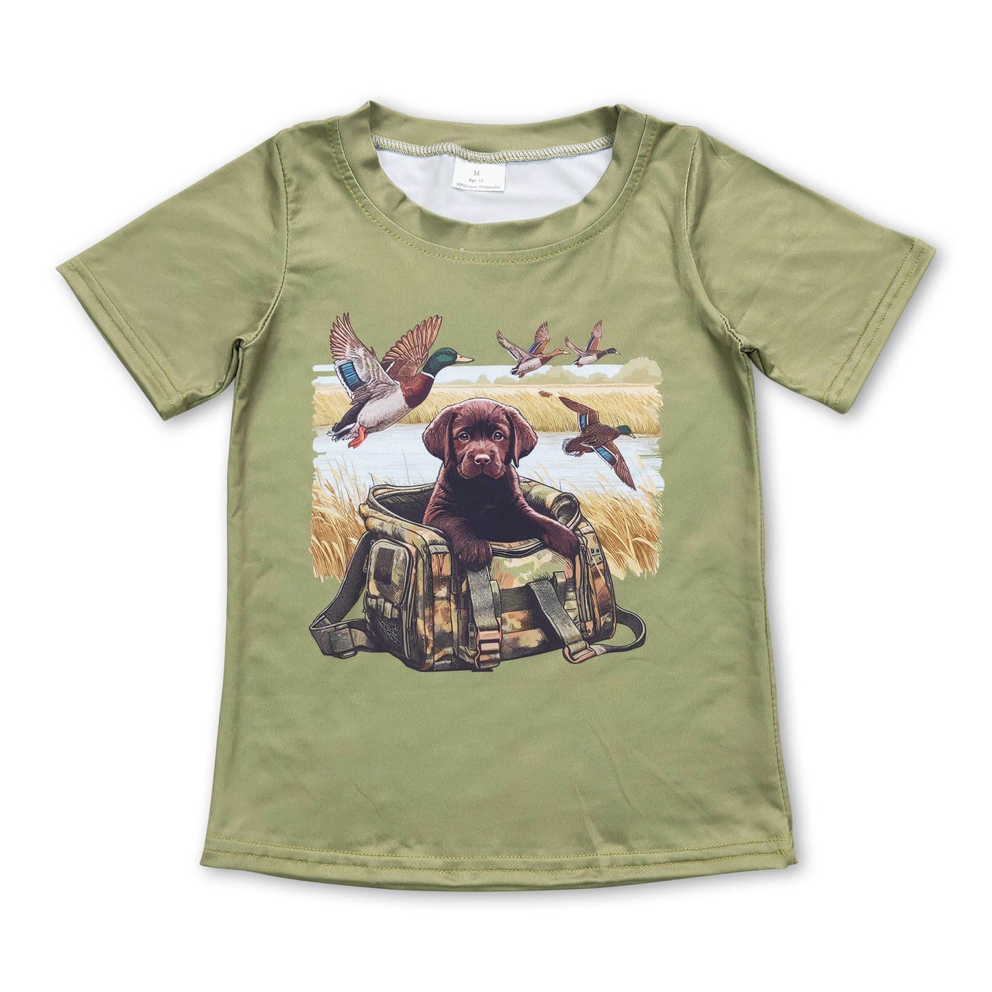 Short sleeves dog duck kids boys summer shirt