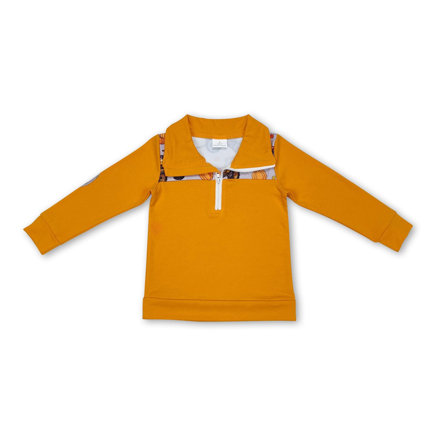 Long sleeves pumpkin constructions kids boys fall pullover