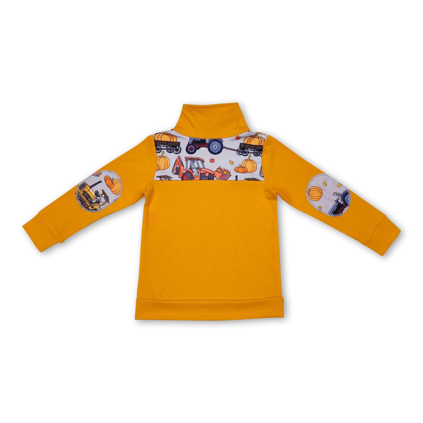 Long sleeves pumpkin constructions kids boys fall pullover