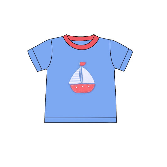 Short sleeves boat kids boys summer shirt