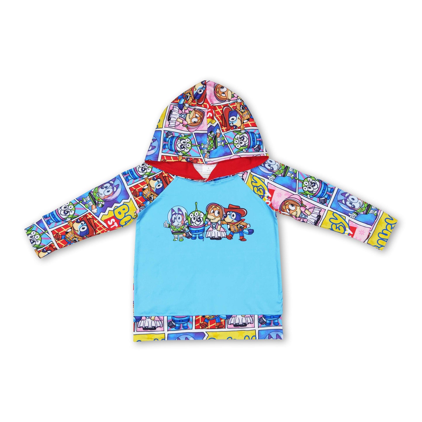 Long sleeves blue dog toy kids boys hoodie