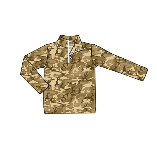 Long sleeves camo kids boys pullover