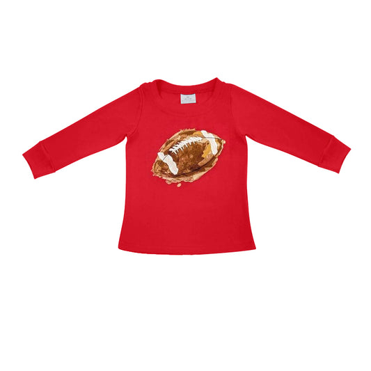 Red long sleeves football kids boys shirt