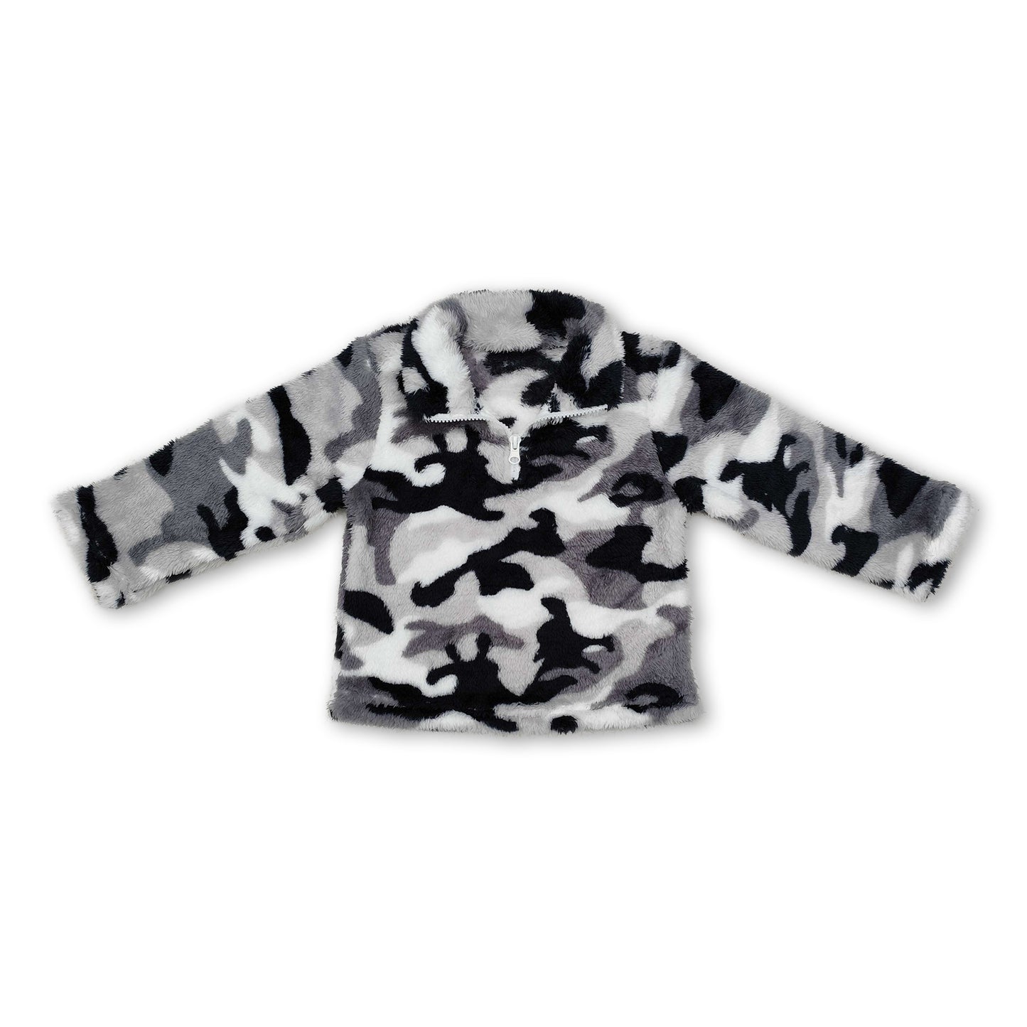 Black grey camo winter clothes baby kids pullover