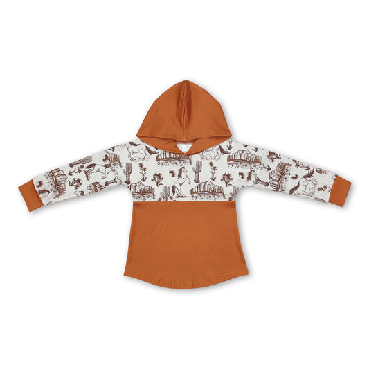 Horse cactus western kids boys hoodie