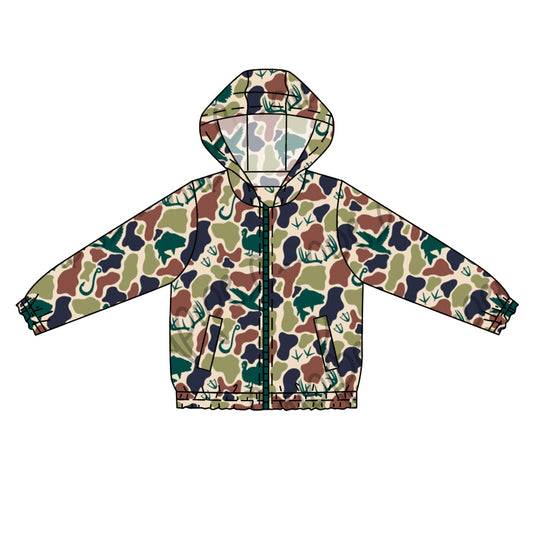 Camo duck turkey fish deer boys zipper hoodie jacket