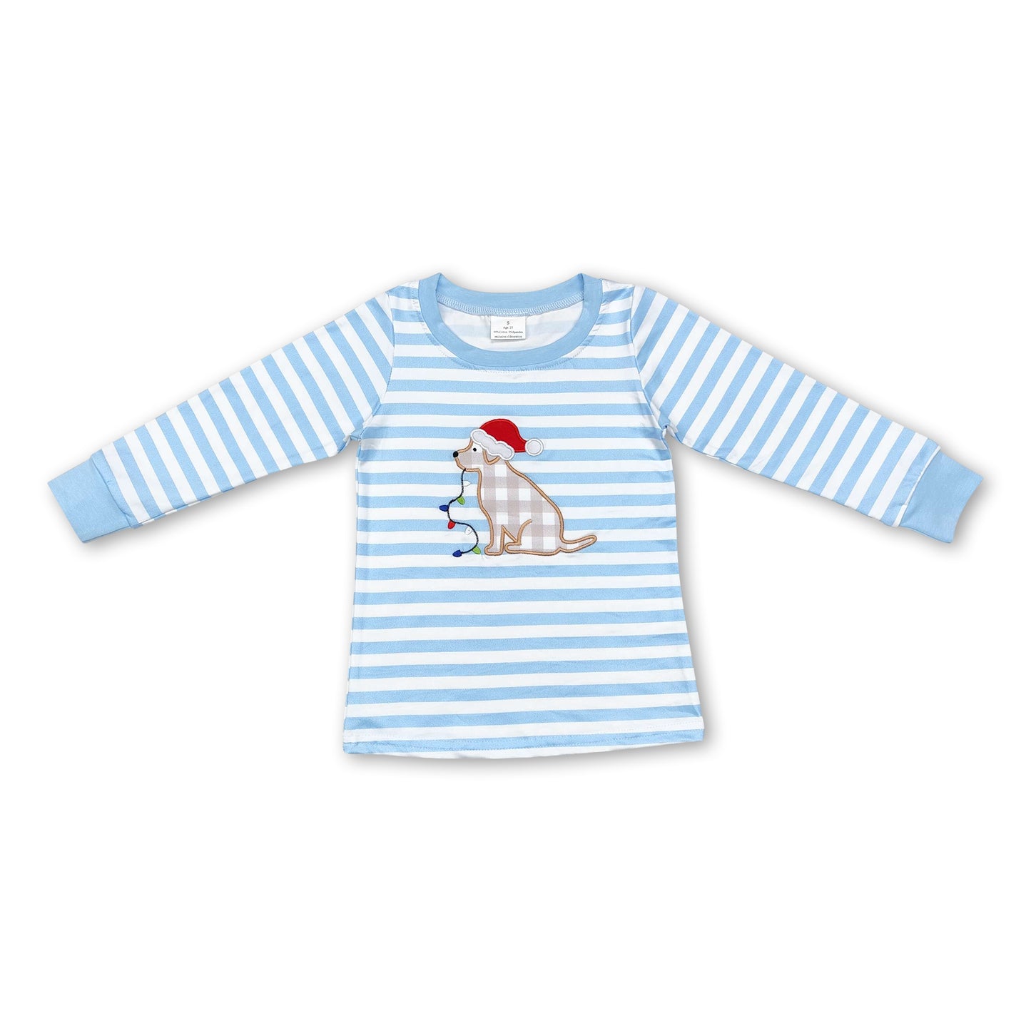 Long sleeves dog Christmas lighting kids boys shirt