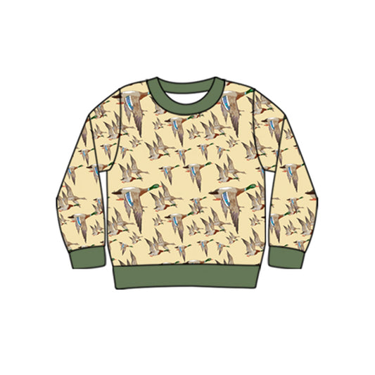 Olive long sleeves duck kids boys shirt