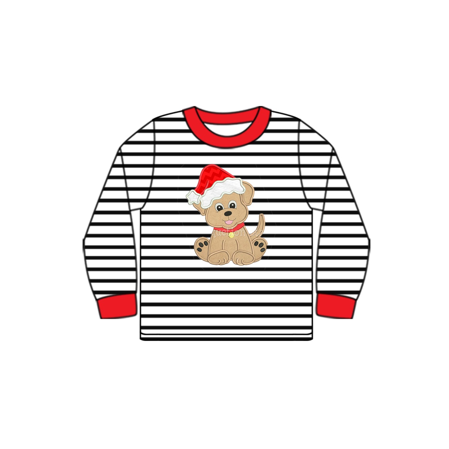 Stripe long sleeves Christmas hat dog kids boys shirt