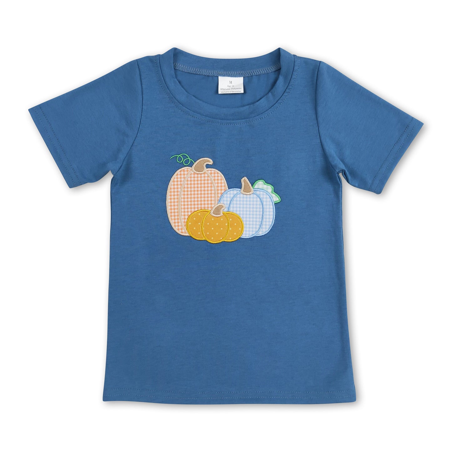 Short sleeves plaid pumpkin baby boy fall shirt