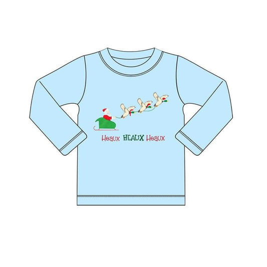 Long sleeves santa duck kids boys Christmas shirt