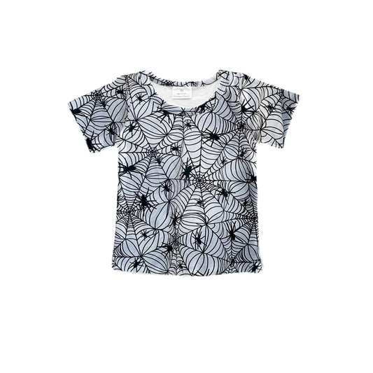 Short sleeves spider web kids boys Halloween shirt