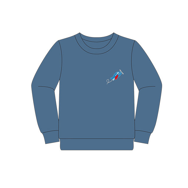 Blue long sleeves air plane kids boys shirt