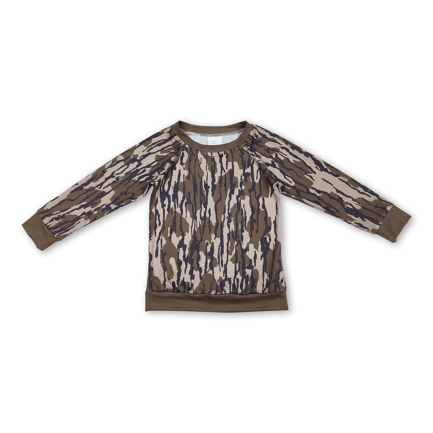 Long sleeves bottomland camo kids boys shirt