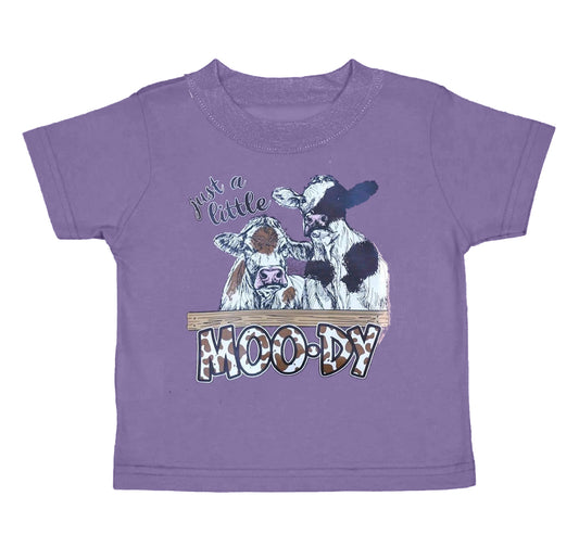 Short sleeves just a little moody cows kids boys shirt