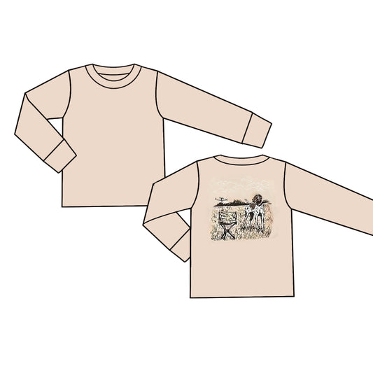 Khaki long sleeves dog baby boys hunting shirt