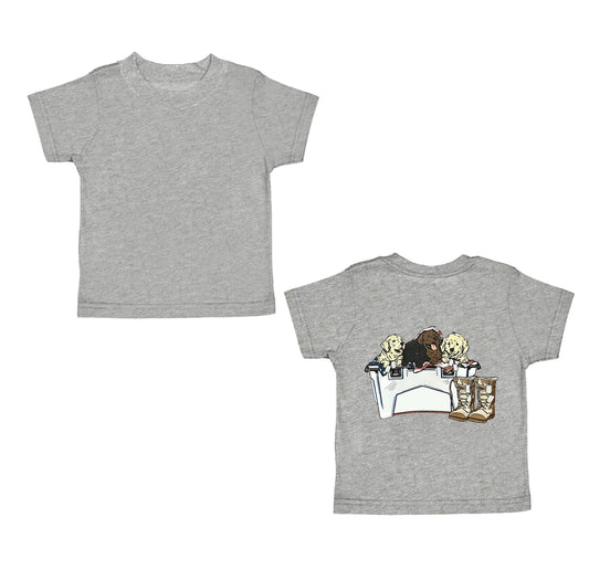 Short sleeves grey boots dog baby boy hunting shirt