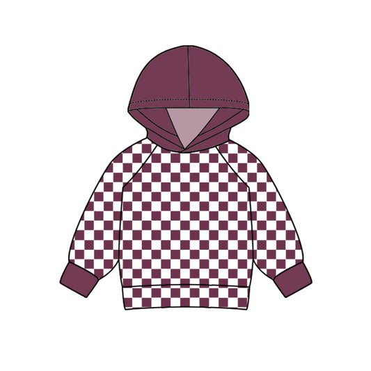 Long sleeves plaid children hoodie