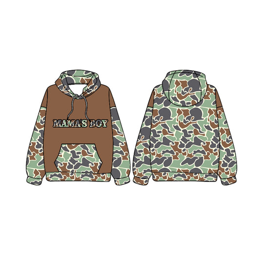 Long sleeves mint camo mama's boy hoodie