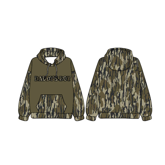 Long sleeves bottomland camo daddy's boy hoodie