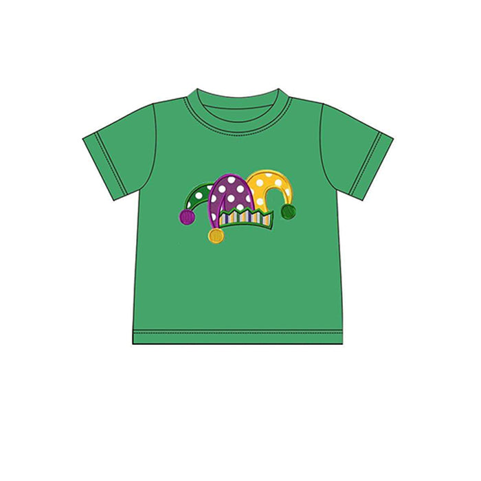 Purple green yellow polka dots mardi gras baby kids shirt