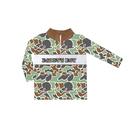 Long sleeves mint camo daddy's boy zip pullover