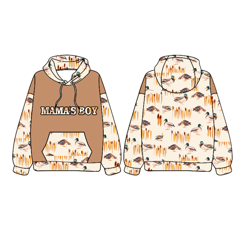 Mama's boy khaki duck kids hunting hoodie