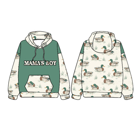 Mama's boy green duck kids hunting hoodie