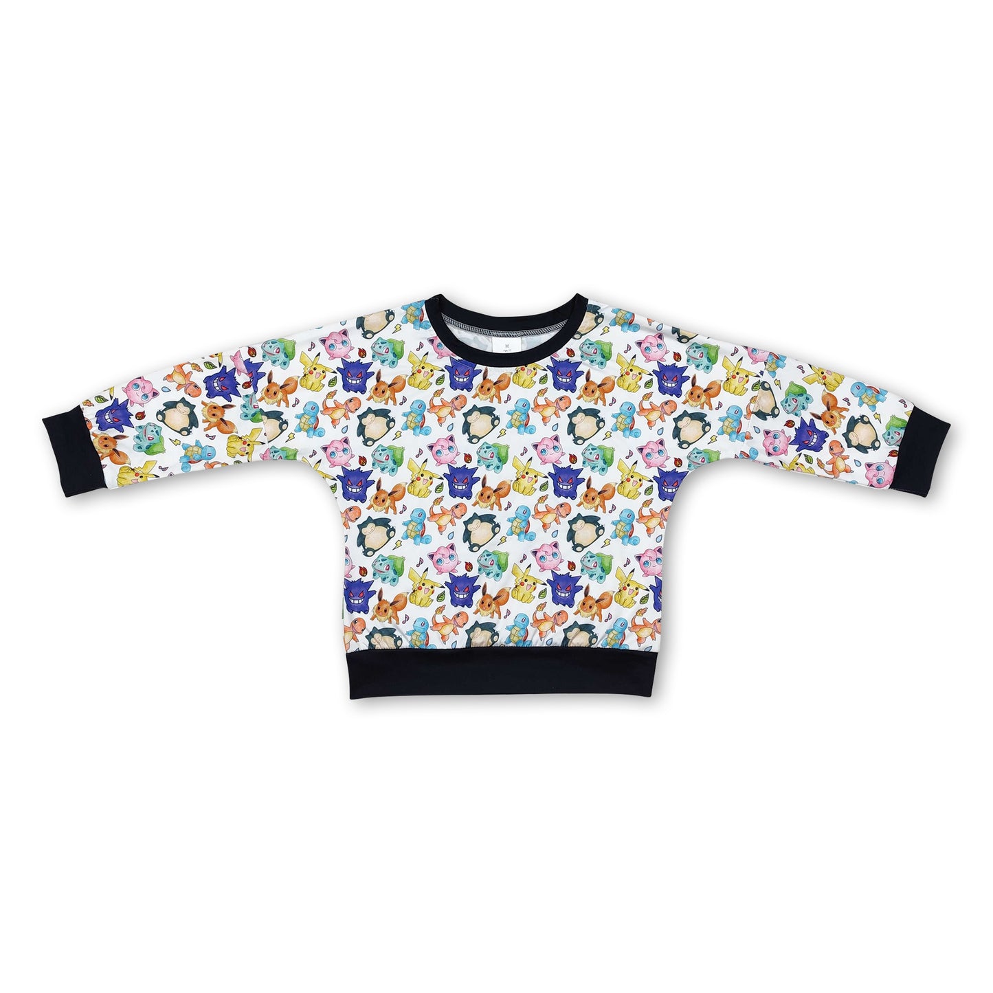 Black long sleeves turtle squirrel  kids boys shirt